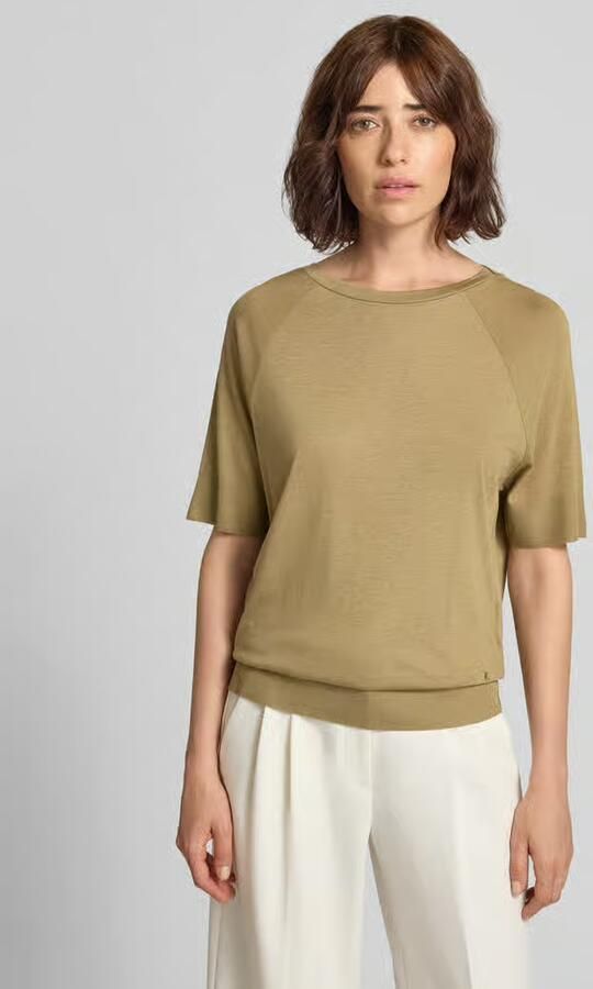 LUISA CERANO T-shirt van lyocell-katoenmix met ronde hals - Foto 3