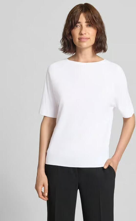 LUISA CERANO T-shirt van lyocell-katoenmix met ronde hals - Foto 2