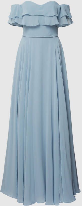 Luxuar Off shoulder-avondjurk van chiffon