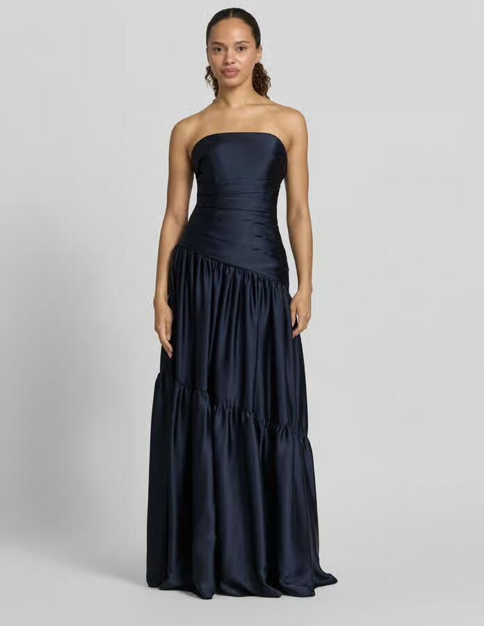 LUXUAR FASHION Avondjurk met plooien en volantzoom - Foto 5