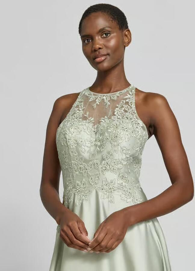 LUXUAR FASHION Avondjurk met bloemrijke stitching