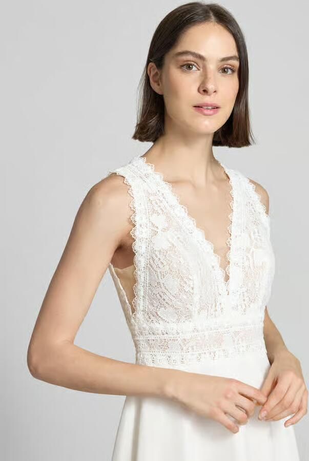 LUXUAR FASHION Avondjurk met bloemrijke stitching
