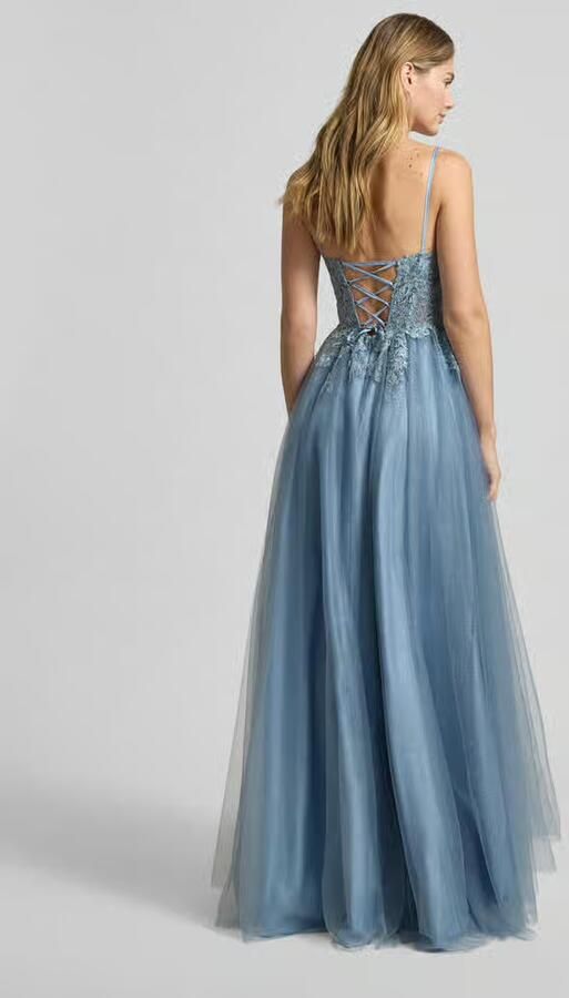 LUXUAR FASHION Avondjurk met bloemrijke stitching - Foto 3