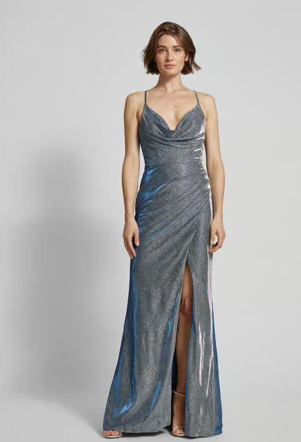 LUXUAR FASHION Avondjurk met cascadehals - Foto 3
