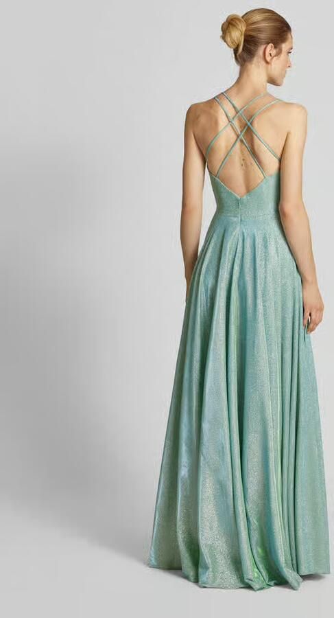 LUXUAR FASHION Avondjurk met cascadehals