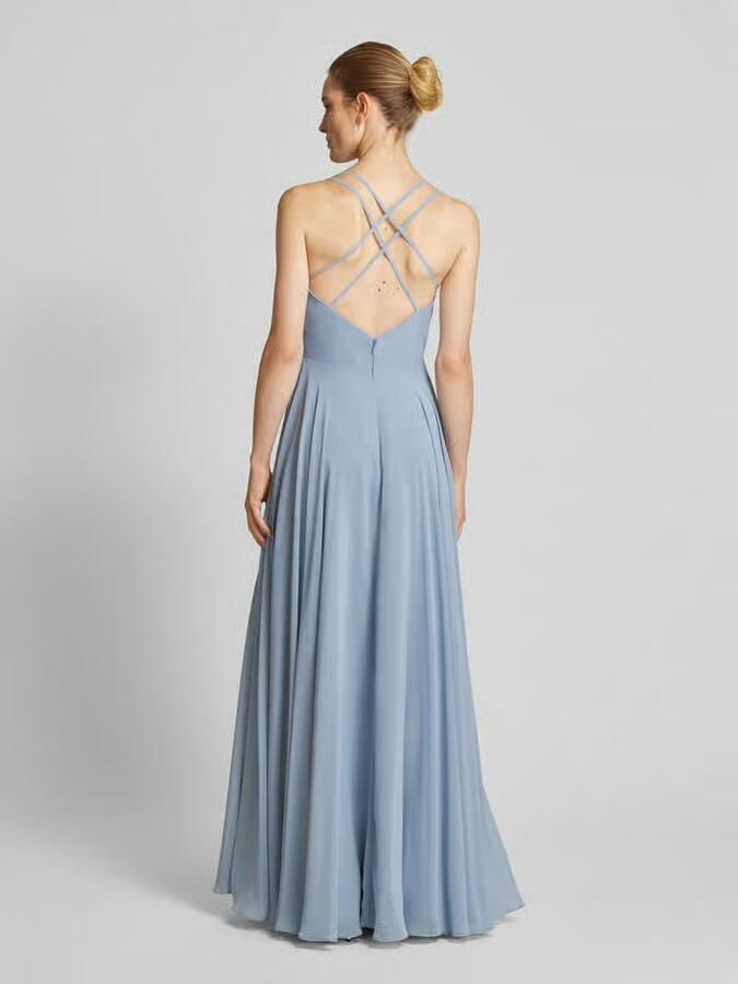 LUXUAR FASHION Avondjurk met cascadehals
