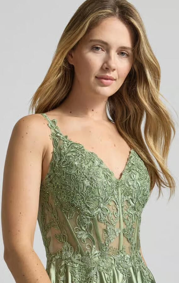 LUXUAR FASHION Avondjurk met florale siersteentjes