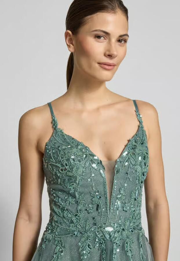 LUXUAR FASHION Avondjurk met florale siersteentjes - Foto 2