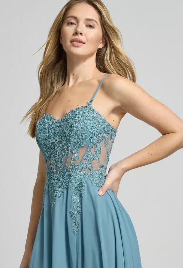 LUXUAR FASHION Avondjurk met florale siersteentjes - Foto 2