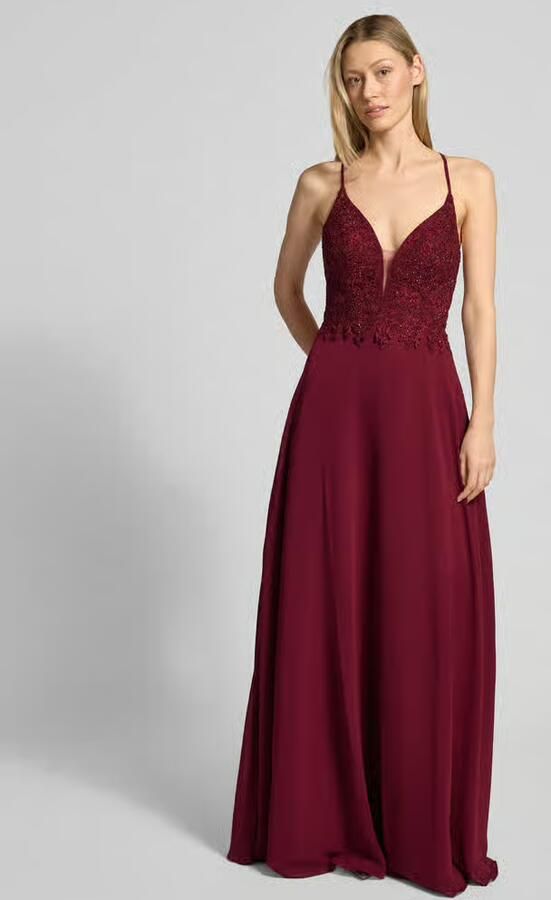 LUXUAR FASHION Avondjurk met florale siersteentjes - Foto 2