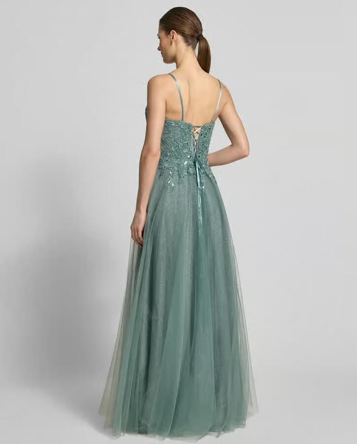 LUXUAR FASHION Avondjurk met florale siersteentjes - Foto 3