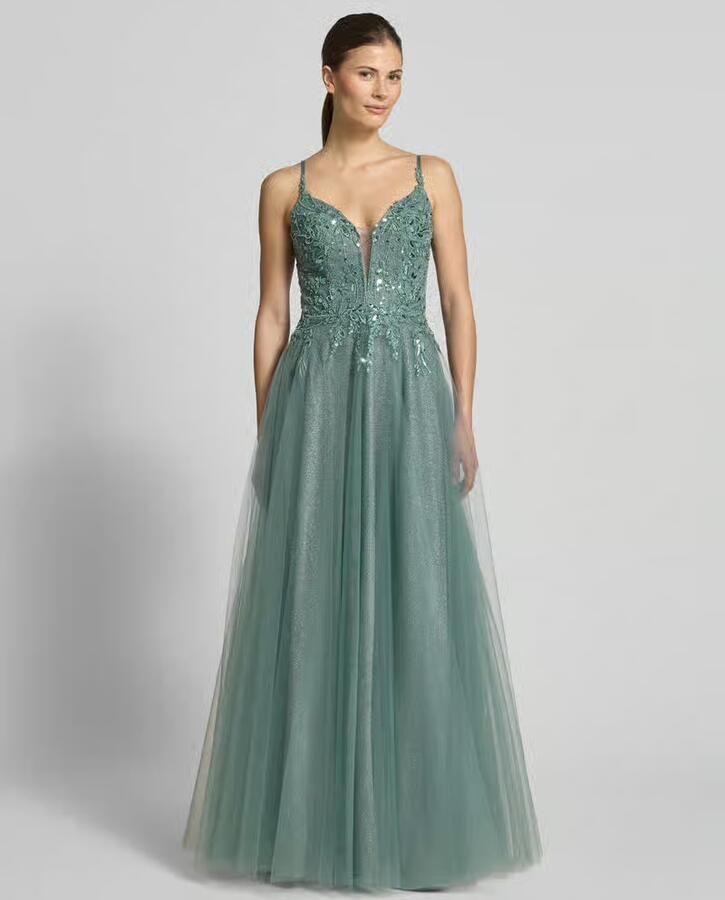 LUXUAR FASHION Avondjurk met florale siersteentjes - Foto 2
