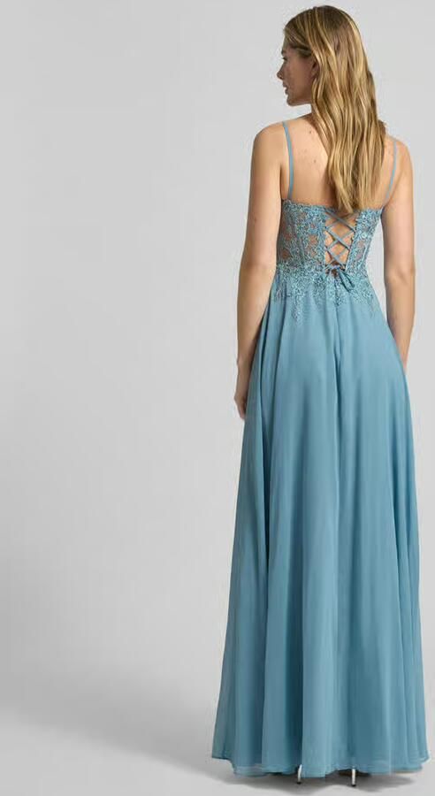 LUXUAR FASHION Avondjurk met florale siersteentjes - Foto 4