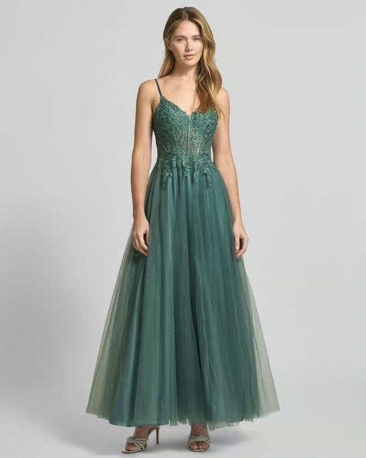 LUXUAR FASHION Avondjurk met florale siersteentjes - Foto 2