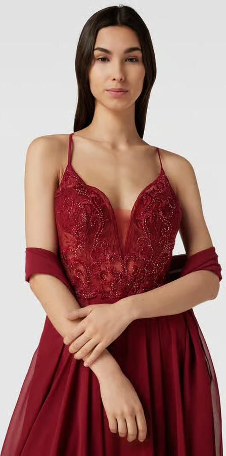LUXUAR FASHION Avondjurk met gebloemd kant