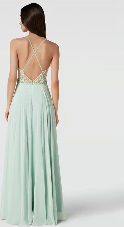 LUXUAR FASHION Avondjurk met gebloemd kant