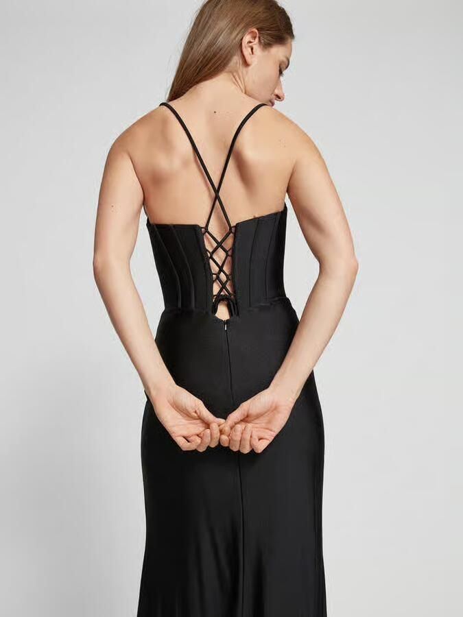 LUXUAR FASHION Avondjurk met hartvormige hals