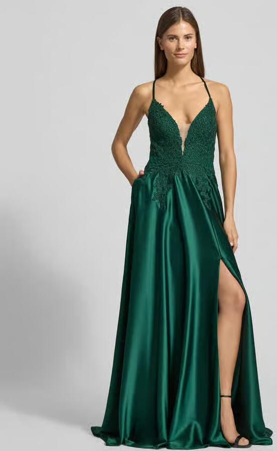 LUXUAR FASHION Avondjurk met hartvormige hals - Foto 4