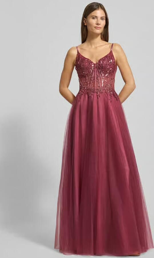 LUXUAR FASHION Avondjurk met hartvormige hals - Foto 3
