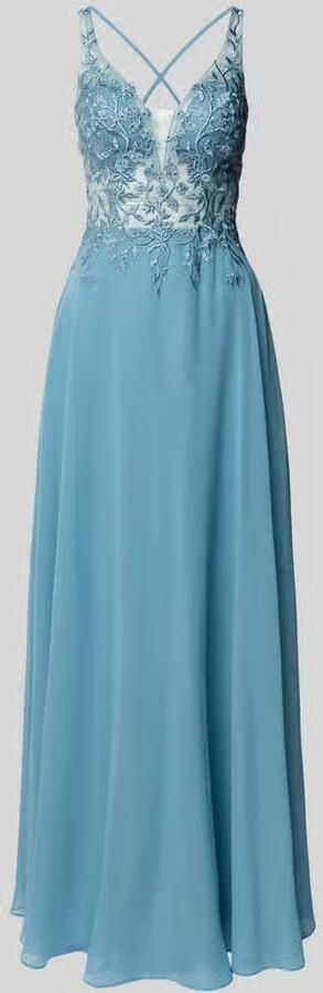 LUXUAR FASHION Avondjurk met kant en met strass-steentjes - Foto 2