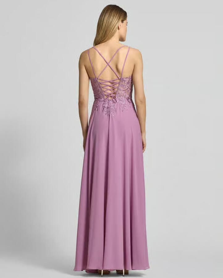 LUXUAR FASHION Avondjurk met kant en met strass-steentjes - Foto 3