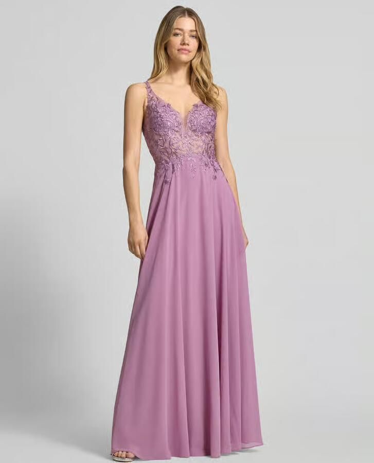 LUXUAR FASHION Avondjurk met kant en met strass-steentjes - Foto 2