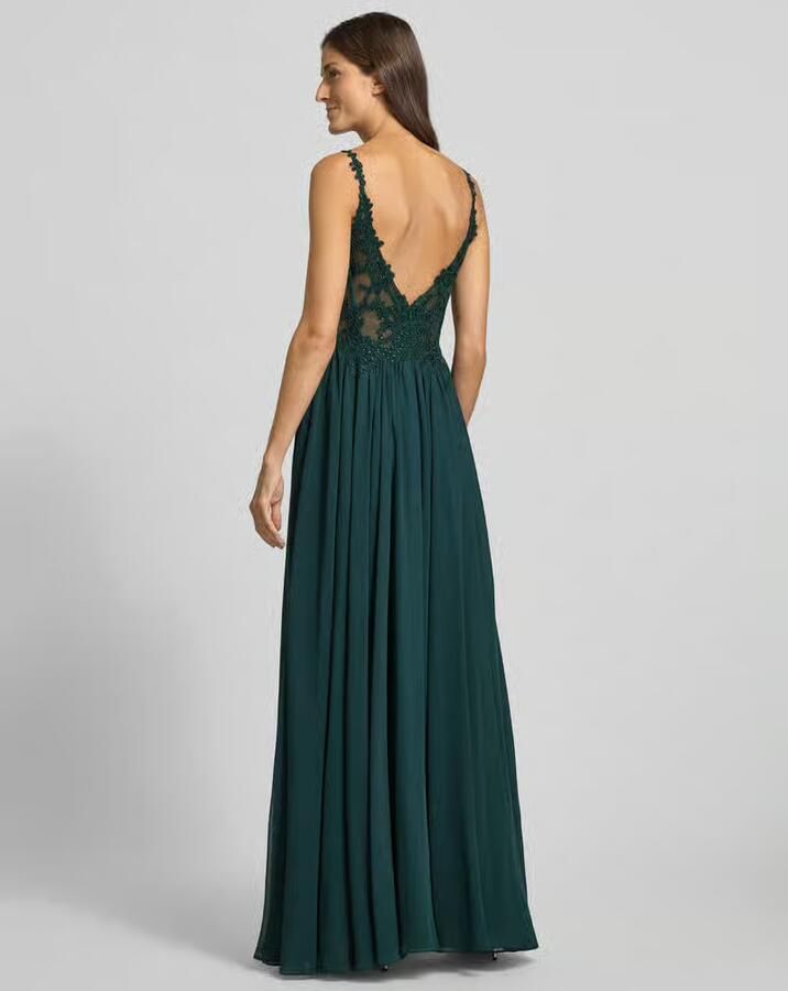 LUXUAR FASHION Avondjurk met kant en siersteentjes