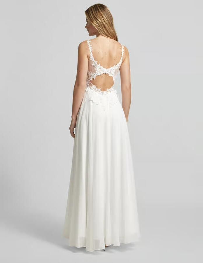 LUXUAR FASHION Avondjurk met kant en V-hals - Foto 3
