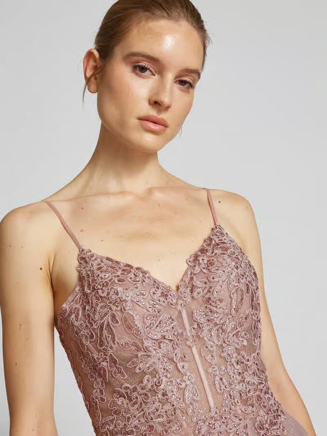 LUXUAR FASHION Avondjurk met kant