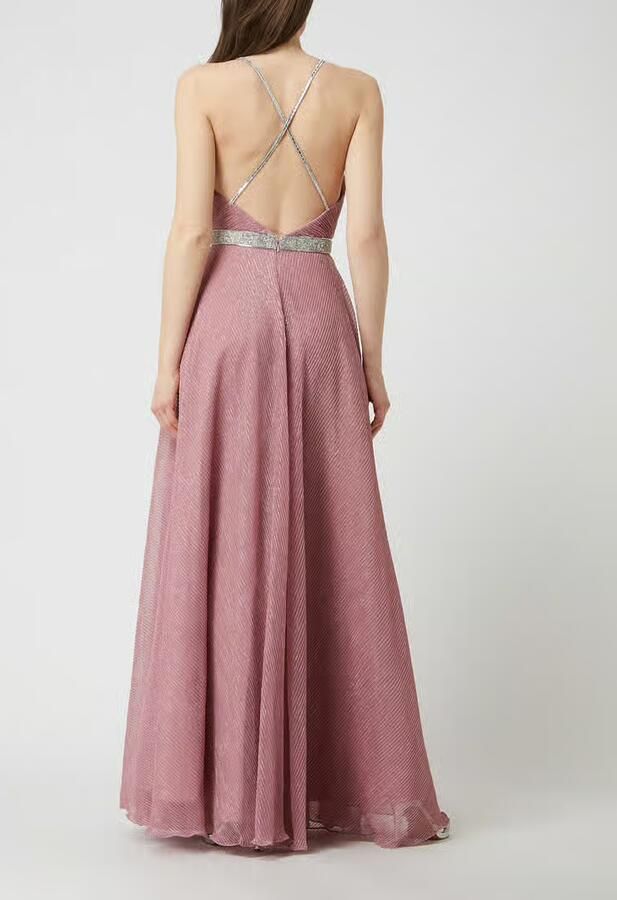 LUXUAR FASHION Avondjurk met plissévouwen