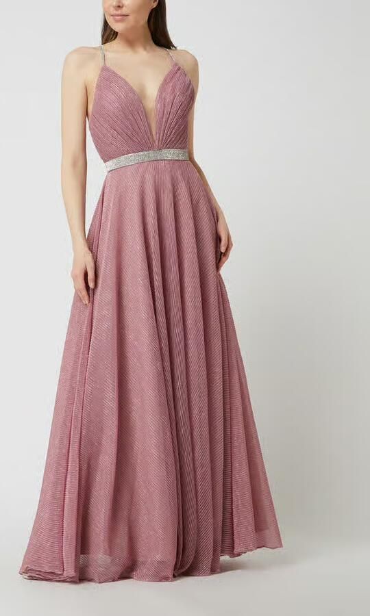 LUXUAR FASHION Avondjurk met plissévouwen - Foto 2