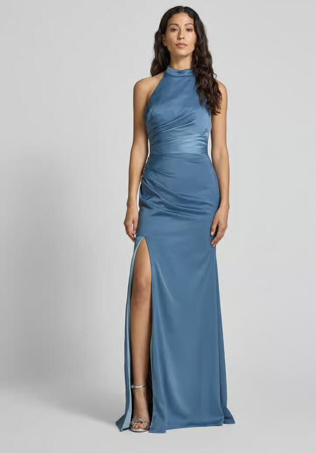 LUXUAR FASHION Avondjurk met plooien en loopsplit - Foto 2