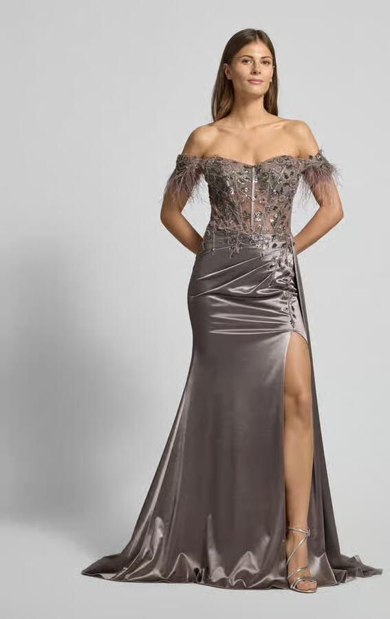 LUXUAR FASHION Avondjurk met plooien - Foto 3