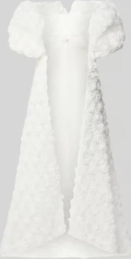 LUXUAR FASHION Bruidscape in maxilengte met florale siergarnering - Foto 4