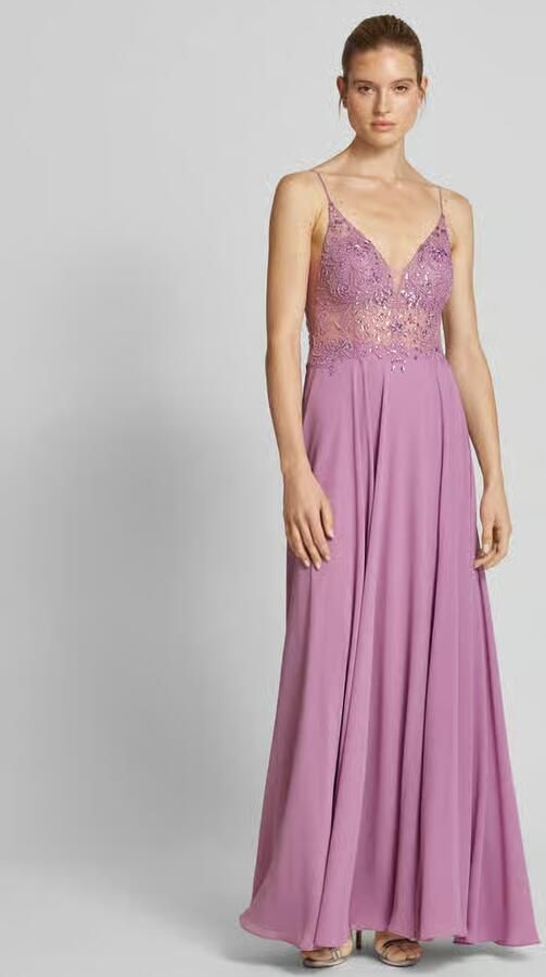 LUXUAR FASHION Avondjurk met siersteentjes en pailletten - Foto 2