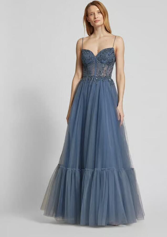 LUXUAR FASHION Avondjurk met siersteentjes en pailletten - Foto 2