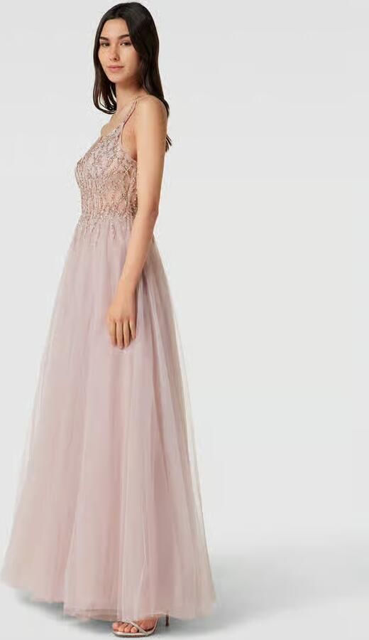 LUXUAR FASHION Avondjurk met siersteentjes en pailletten - Foto 6