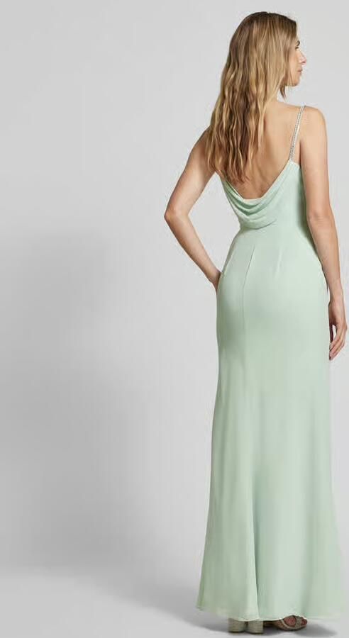 LUXUAR FASHION avondjurk met siersteentjes