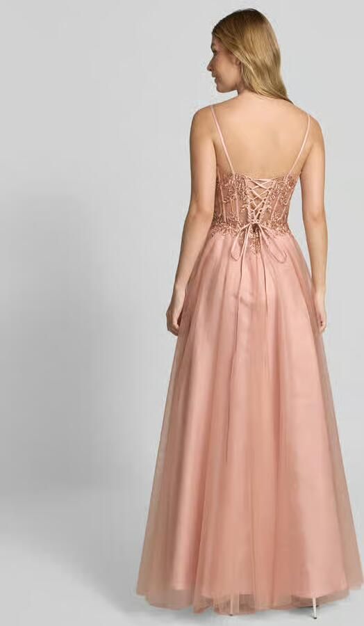 LUXUAR FASHION Avondjurk met siersteentjes