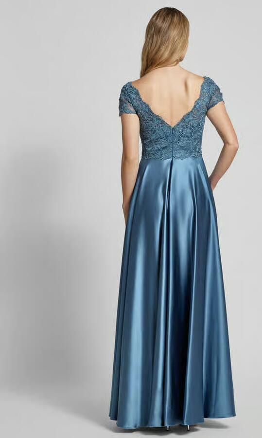 LUXUAR FASHION Avondjurk met strass-steentjes en kant - Foto 3