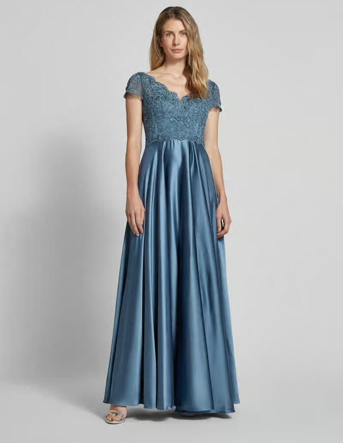 LUXUAR FASHION Avondjurk met strass-steentjes en kant - Foto 2