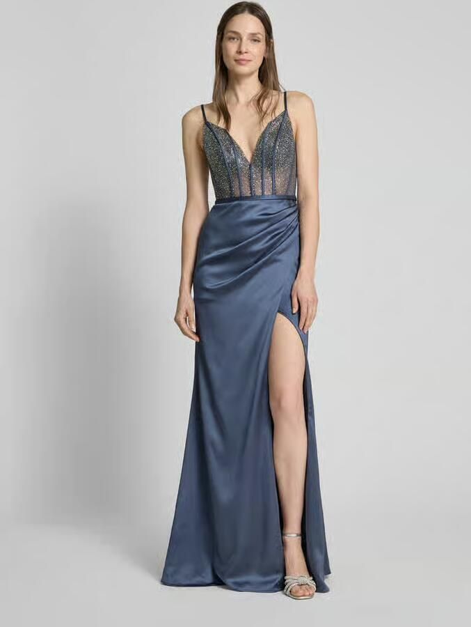 LUXUAR FASHION Avondjurk met strass-steentjes - Foto 2