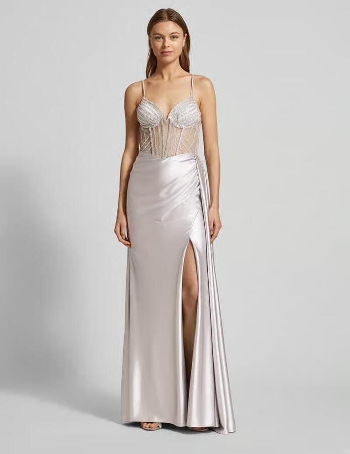 LUXUAR FASHION Avondjurk met strass-steentjes - Foto 3