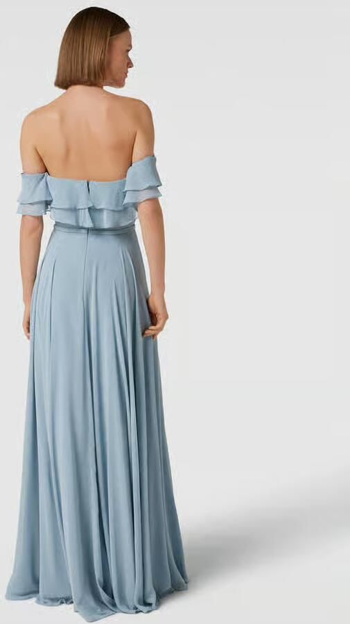 Luxuar Off shoulder-avondjurk van chiffon