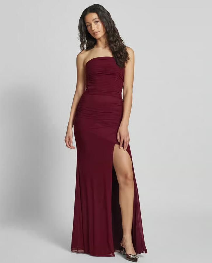 LUXUAR FASHION Avondjurk met vetersluiting aan de achterkant en plooien - Foto 2