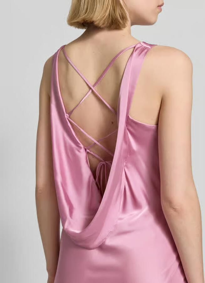 LUXUAR FASHION Avondjurk met vetersluiting aan de achterkant