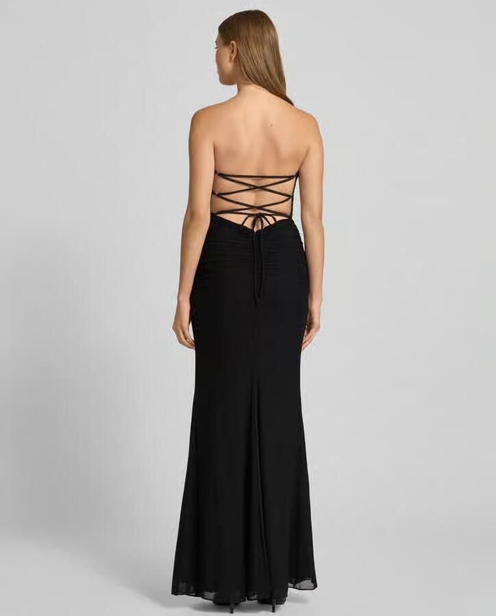LUXUAR FASHION Avondjurk met vetersluiting aan de achterkant