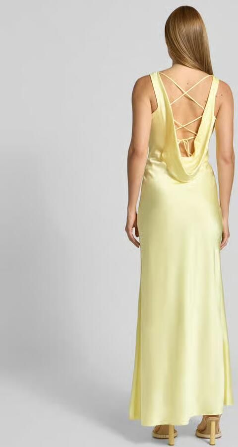 LUXUAR FASHION Avondjurk met vetersluiting aan de achterkant