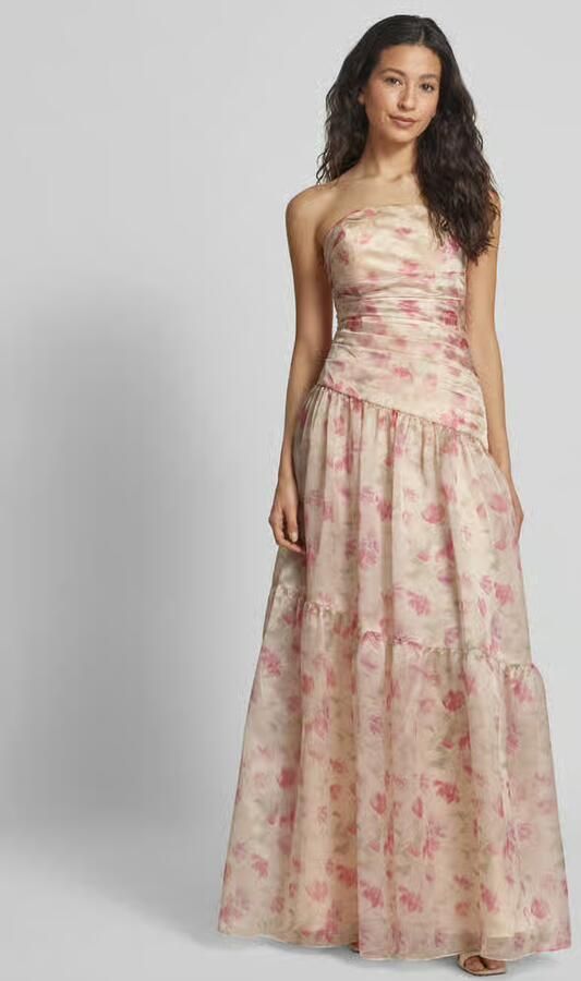 LUXUAR FASHION Avondjurk met volantzoom en plooien - Foto 2