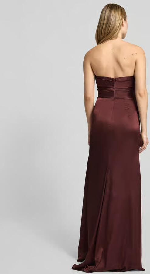 LUXUAR FASHION Avondjurk van satijn in off shoulder-look met loopsplit